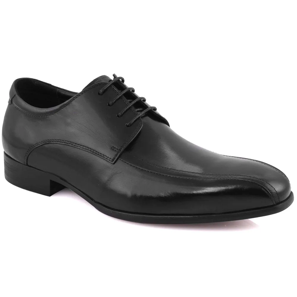 Mens Flynn Designed Bicycle Toe Closed Laces Derby Shoes Flat High Heel Shoes