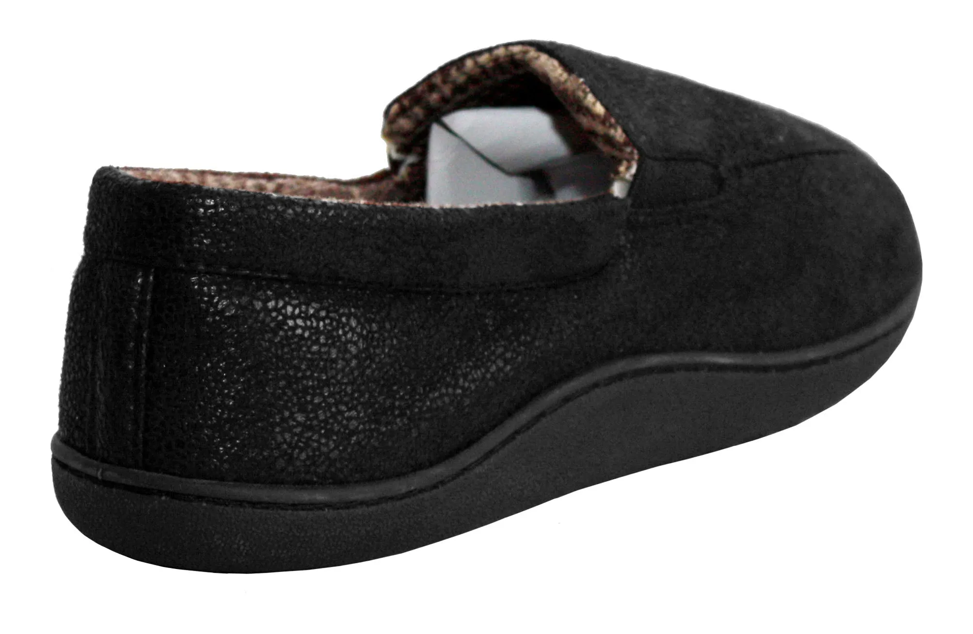 House Slippers With Headlights Mens Gents Lightweight Twin Elastic Gusset Slip On Padded Comfort Warm Hard Sole Slippers House Shoes BLACK UK9