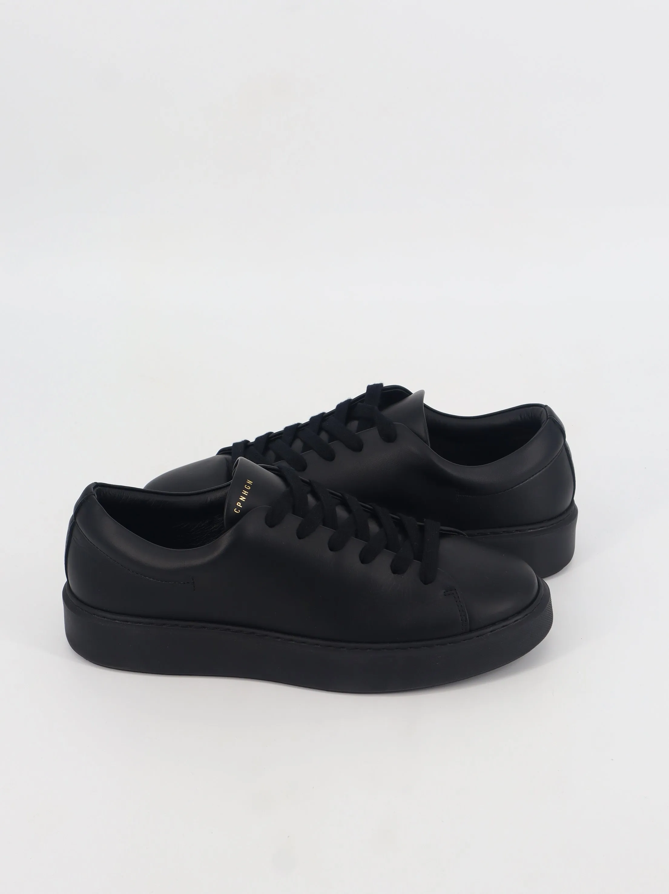 Men's Plain Leather Sneakers,Black Leather Casual Shoes Without Laces