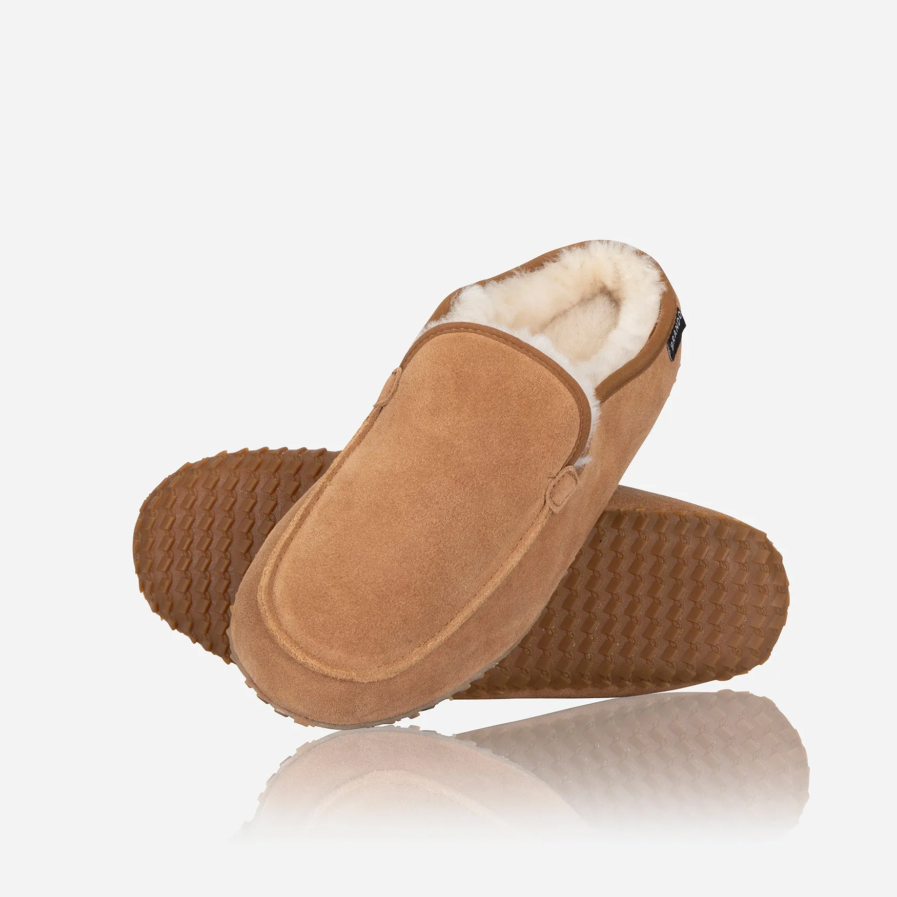 Mens Slipper, Chestnut Chain Slippers