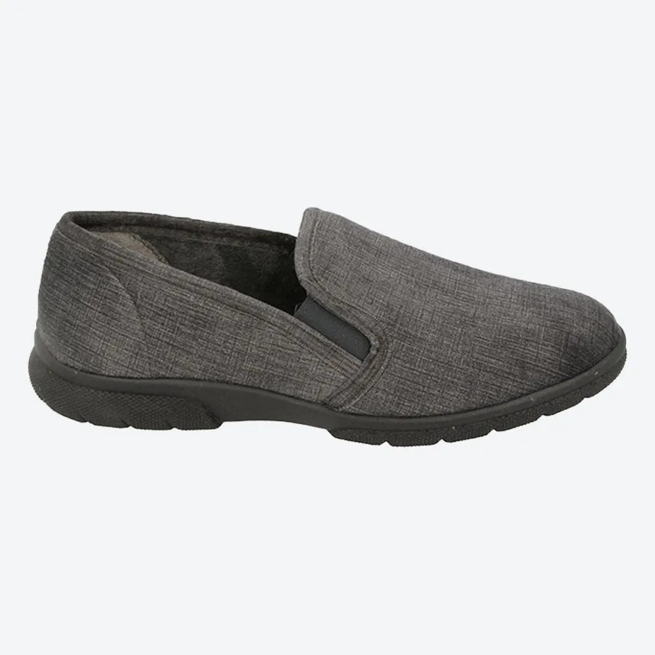 Wool Slippers Rubber Sole Mens Wide Fit DB Kendal Slip On Slippers