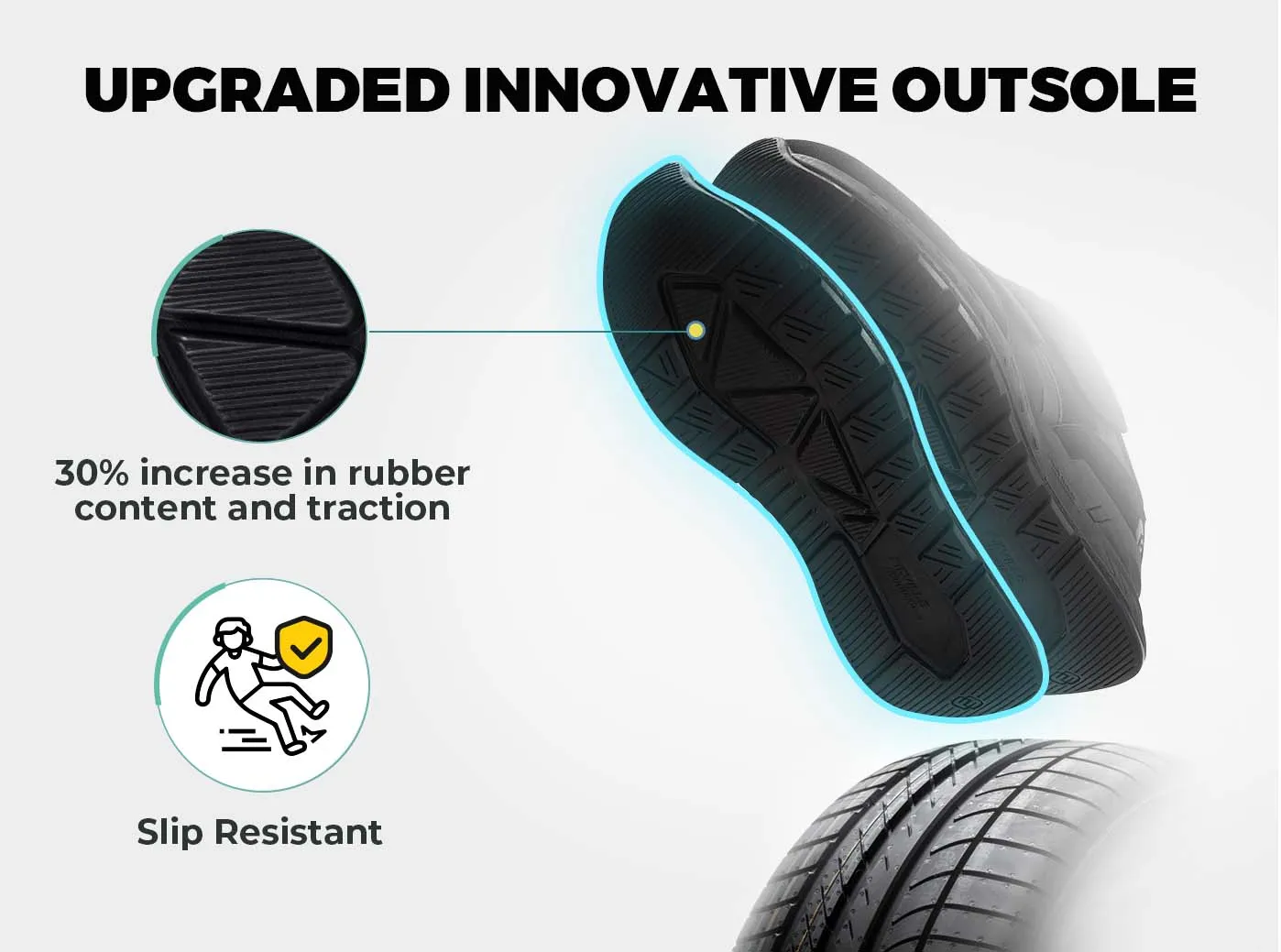 FitVille Men's Rebound Core Walking Shoes V10 Work Shoes Flats