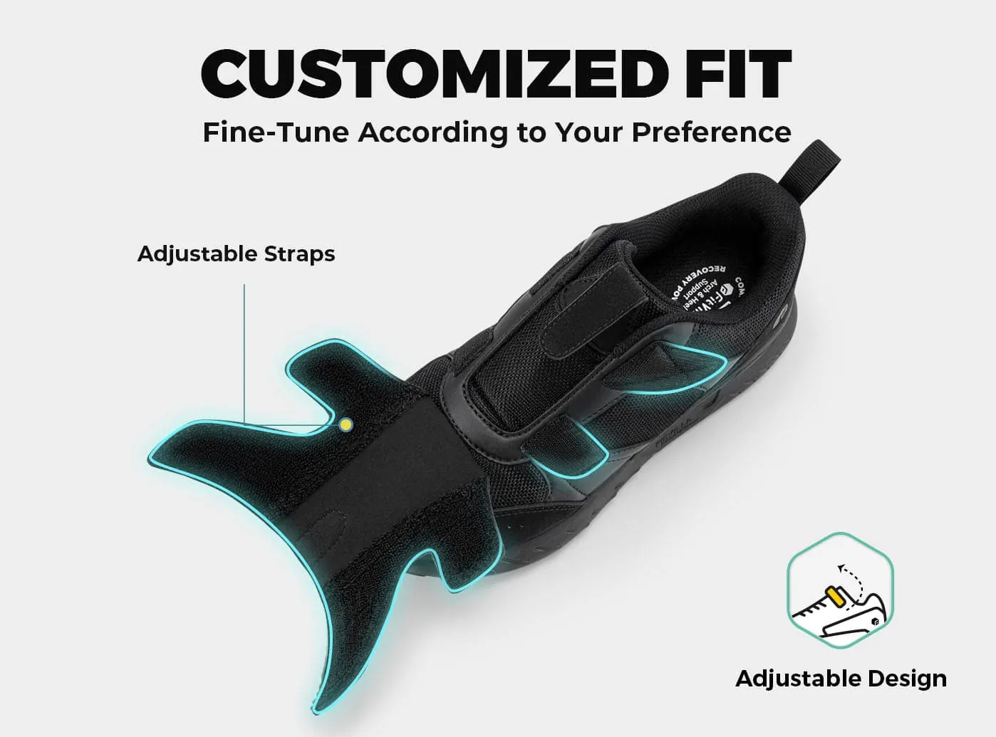 FitVille Men's Rebound Core Walking Shoes V10 Covered Flat Shoes