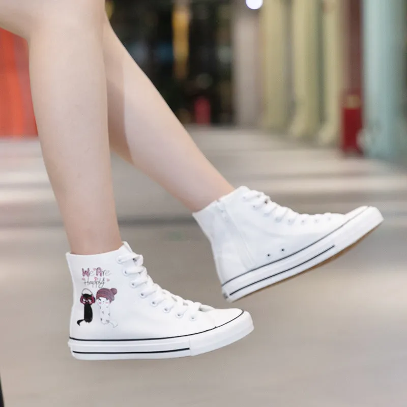 Casual Shoes Wear Dress Pants Belifi Cartoon Cute Casual High Top Shoes