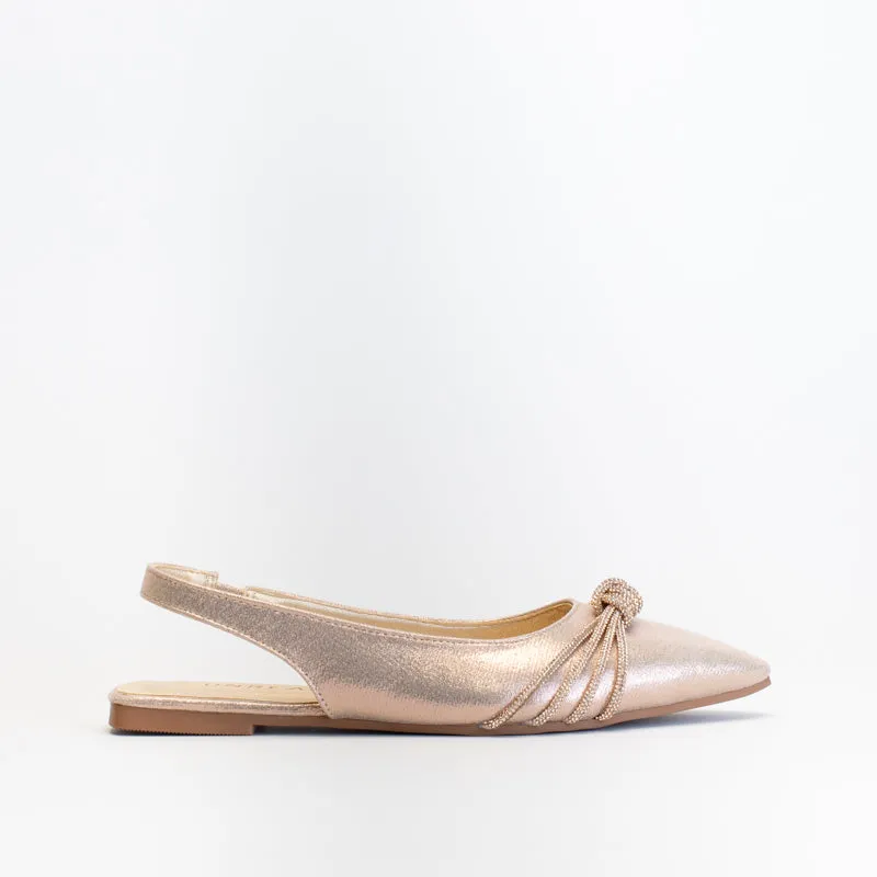 Unreal Women Pointy Sling Back With Diamante Knot _ 150819 Sport Shoes Flats