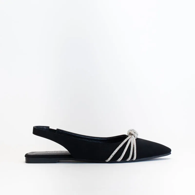 Unreal Women Pointy Sling Back With Diamante Knot _ 150819 Shoes Flats Size 9