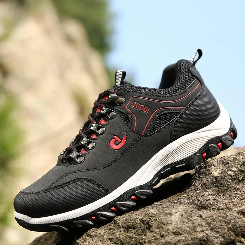 Tropical Hiking Shoes Men's Hiking Shoes Waterproof Leather Outdoor PU Shoes Wear-resistant Men Trekking Walking Hunting Tactical Sneakers