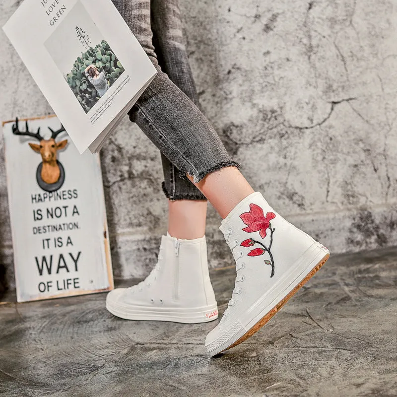 Business Casual Shoes That Feel Like Sneakers Nanccy Fashion Wild High-Top Canvas Shoes