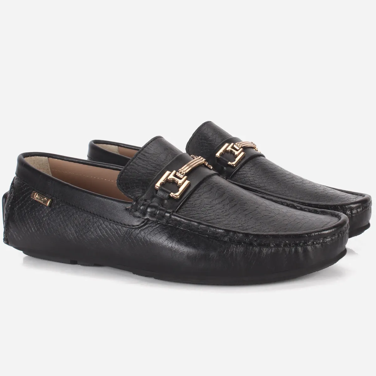 Men's "ALPHA" Textured Leather Moccasins Shoes Running Shoes