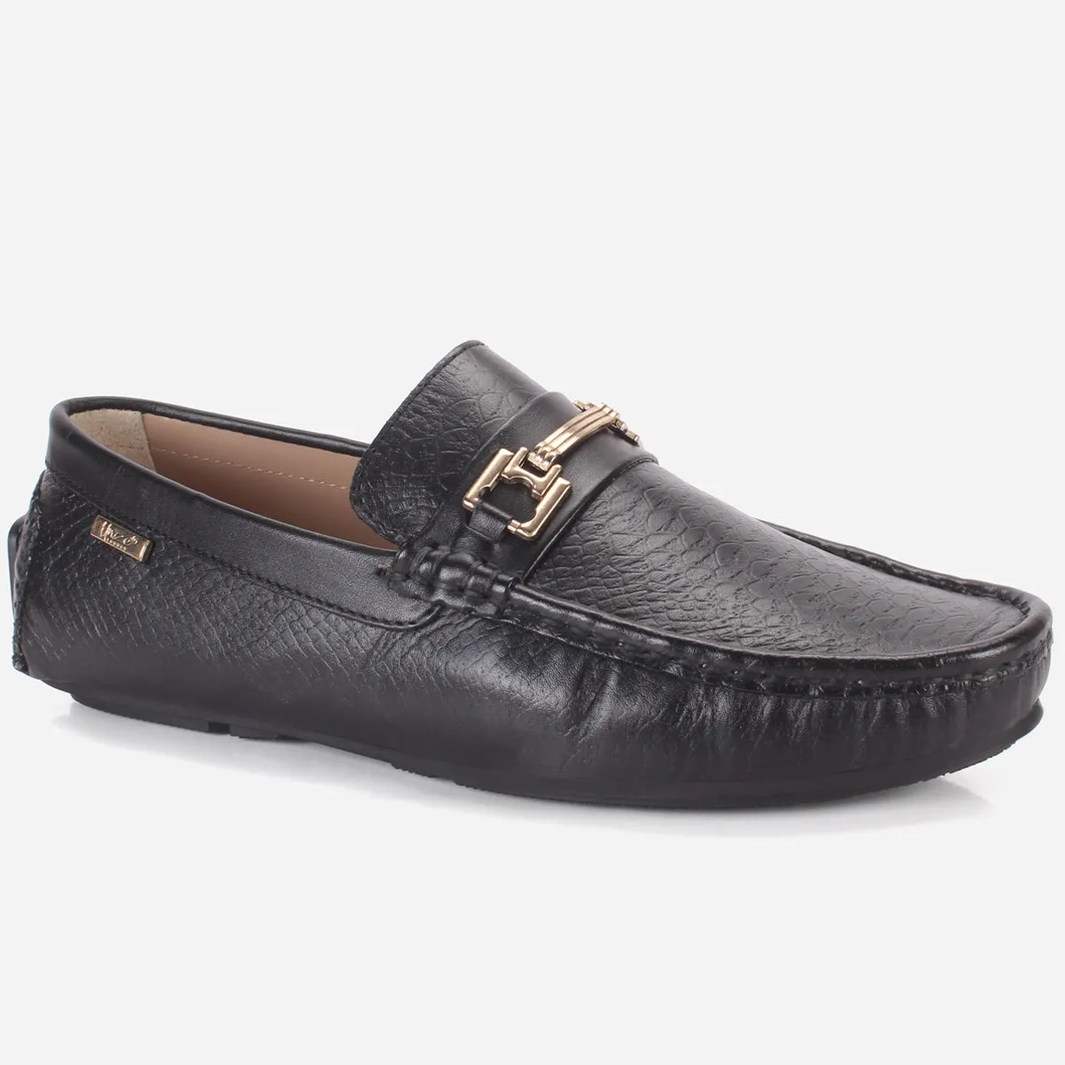 Party Dress Flat Shoes Men's "ALPHA" Textured Leather Moccasins Shoes
