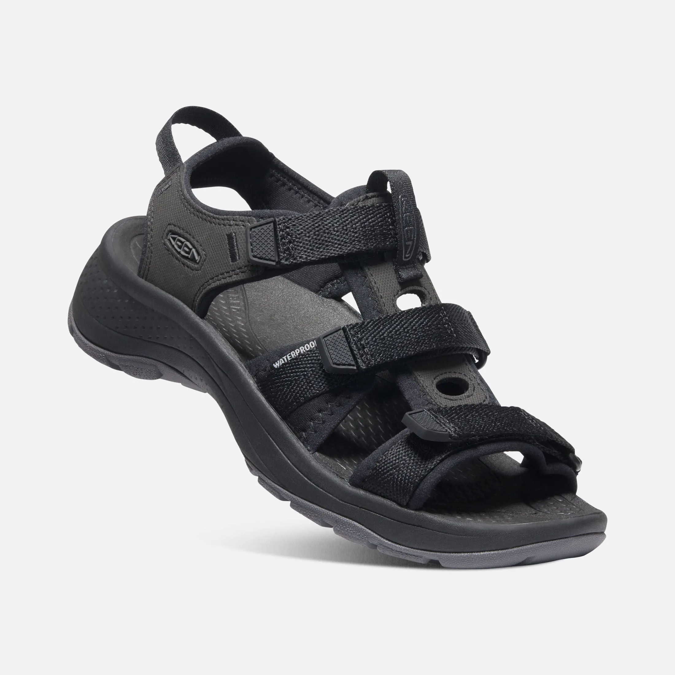 Astoria West Groovy Walking Sandal in Black Alvar Trail Shoes