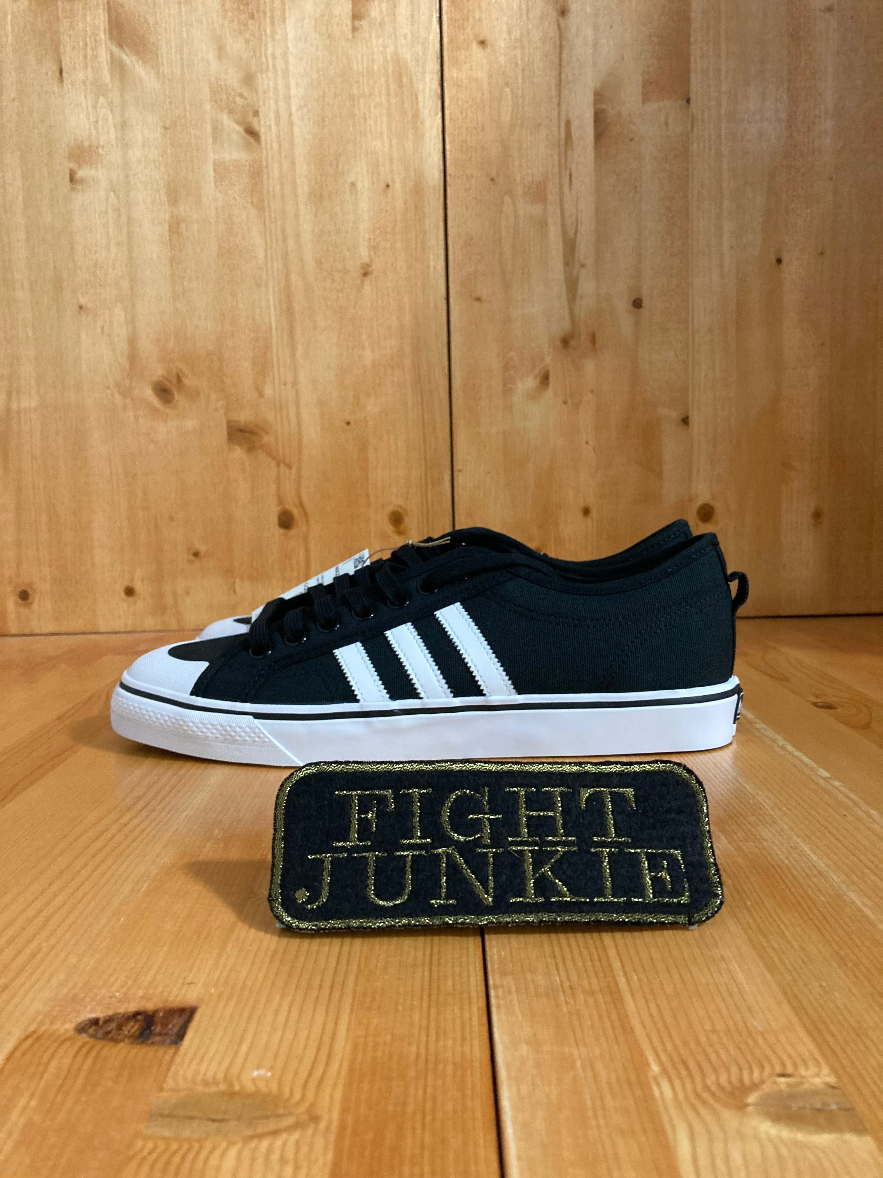 NEW! ADIDAS NIZZA Men Size 12 Shoes Sneakers Black & White CQ2332 Adidas Shoe Sizes