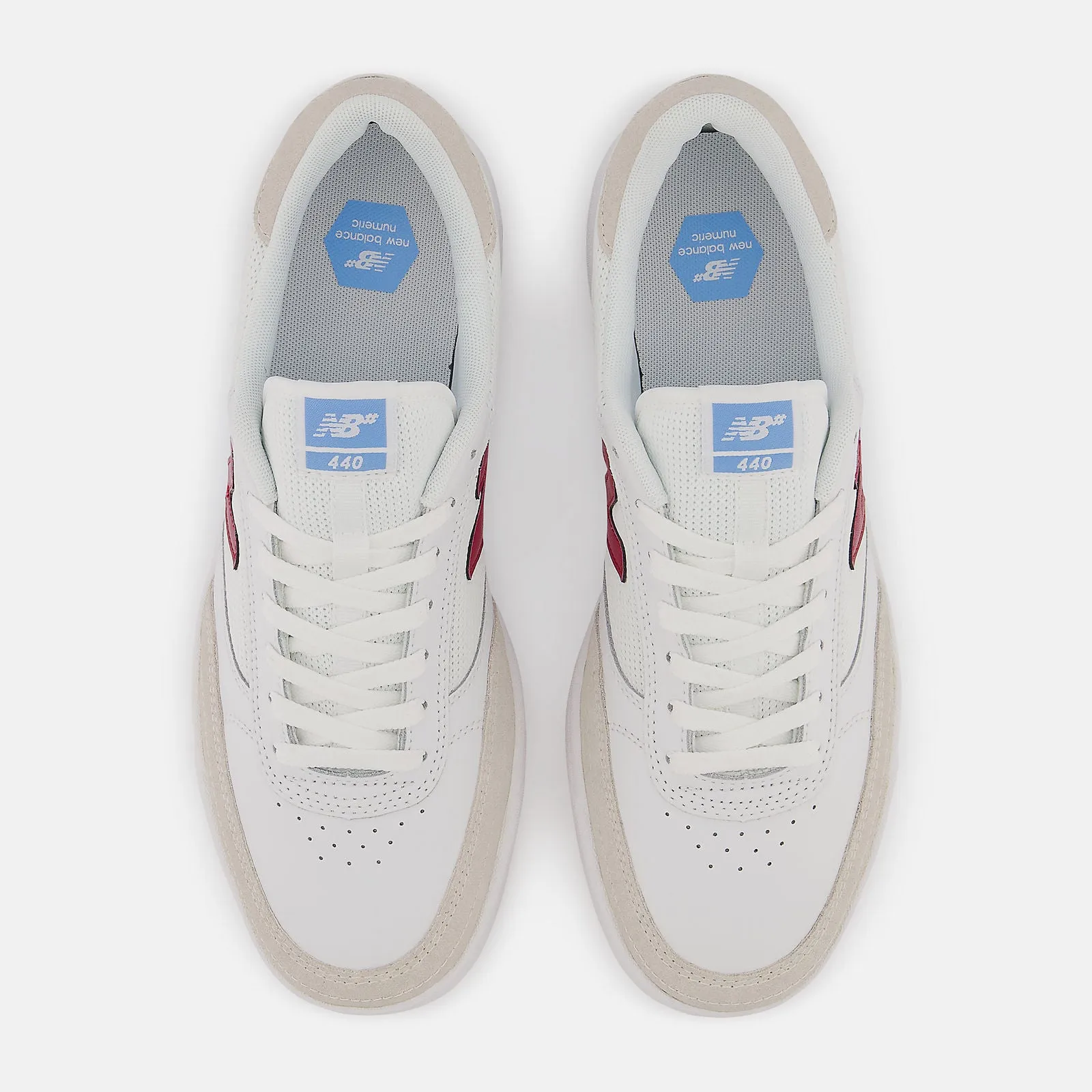 New Balance Numeric 440 Skateboard Shoes - White/Burgundy Bodega New Balance