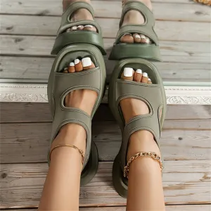 Magnolia Faye Leather Casual Slip-on Shoes New Casual Women Wedges Platform Shoes