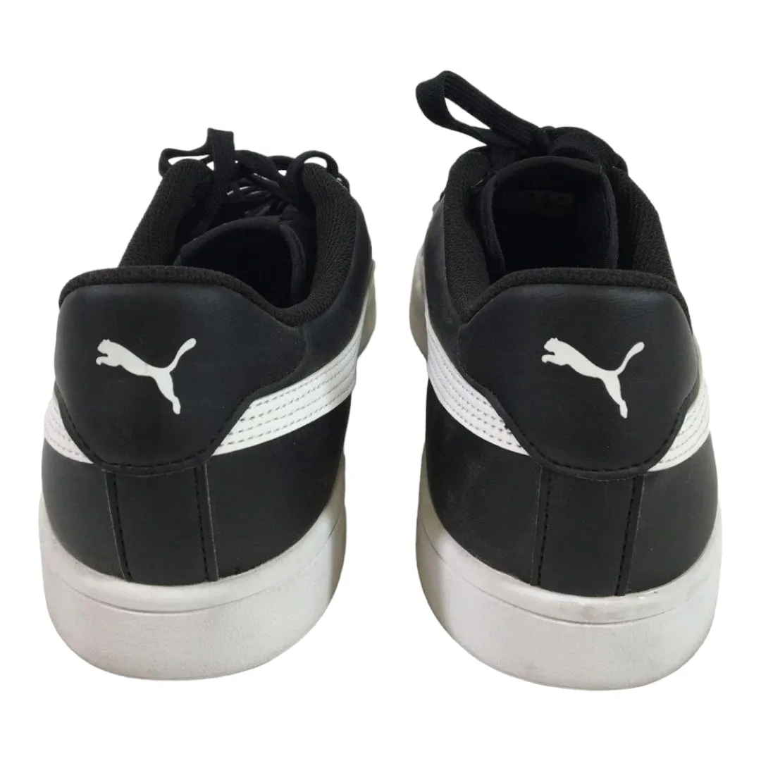 New *PUMA Men's Leather Flat Classic Black/White Sneakers (Sz 12) Nike Asics Shoes