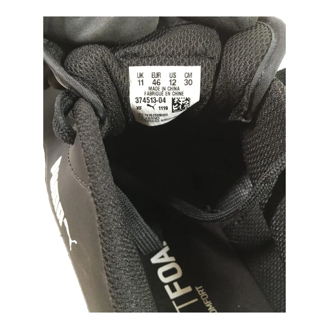 Triathlon Asics Shoes New *PUMA Men's Leather Flat Classic Black/White Sneakers (Sz 12)