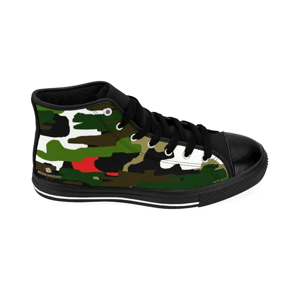 Muck Boot Arctic Boots Green Camo Men's High-top Sneakers, Red Camouflage Print Men's Designer Tennis Running Shoes