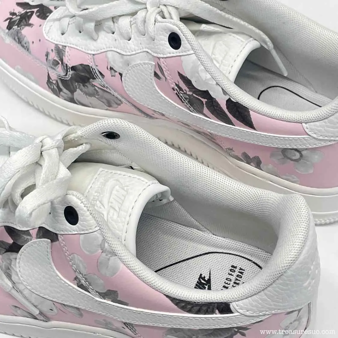 Nike Air Air Force Size 12 Women's Pink-Multi Floral Lace Up Sneakers Asics Shoes For Padel