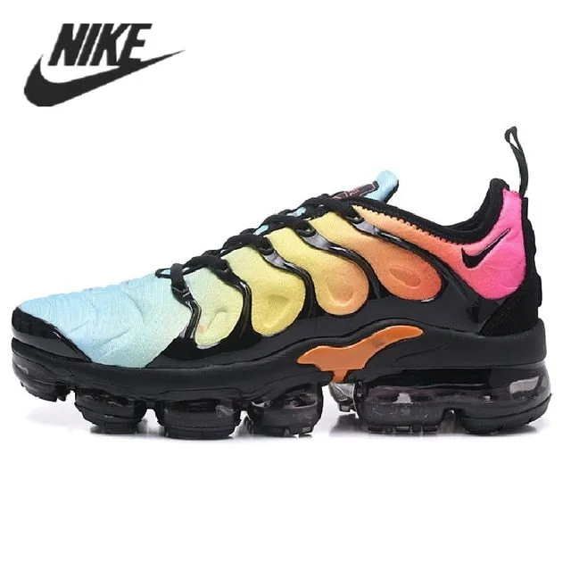 Asics Work Shoes Japan Nike- Air VaporMax Plus TN Women Men's Running Shoes Triple Black New Arrival Authentic Breathable Outdoor Sneakers 36-45