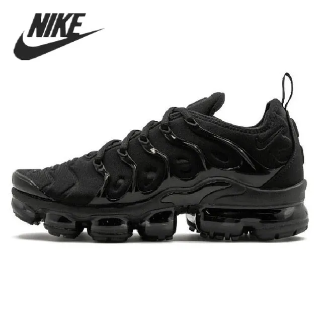 Nike- Air VaporMax Plus TN Women Men's Running Shoes Triple Black New Arrival Authentic Breathable Outdoor Sneakers 36-45 Youth Asics Running Shoes