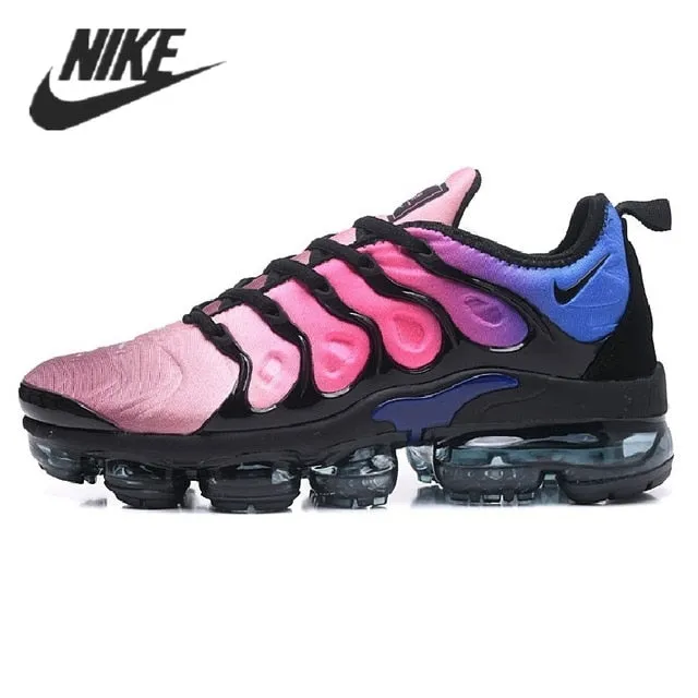 Asics Retro Basketball Shoes Nike- Air VaporMax Plus TN Women Men's Running Shoes Triple Black New Arrival Authentic Breathable Outdoor Sneakers 36-45