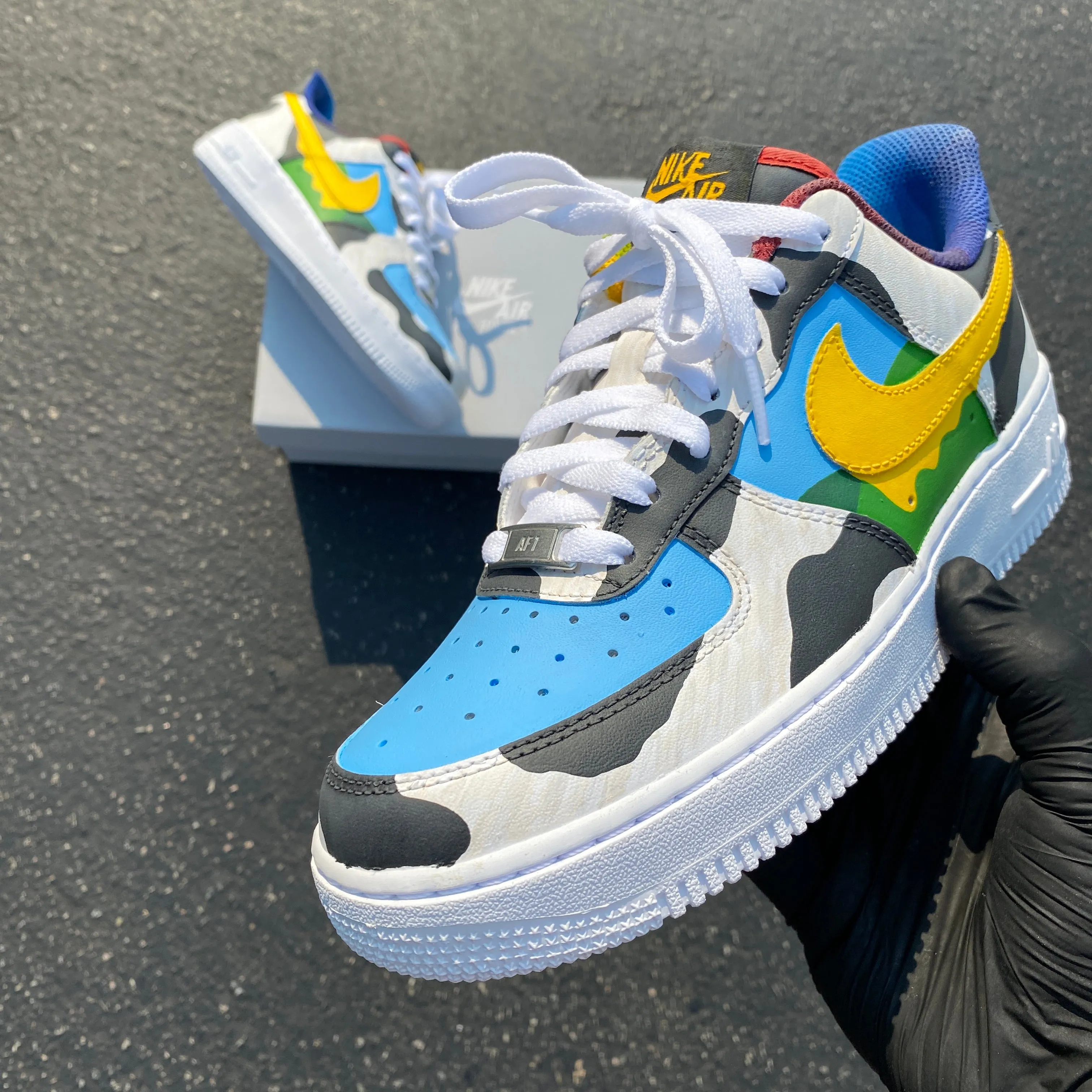 Nike Chunky Dunky Ben and Jerry Custom Hand Painted Air Force 1s Basic Asics Shoes