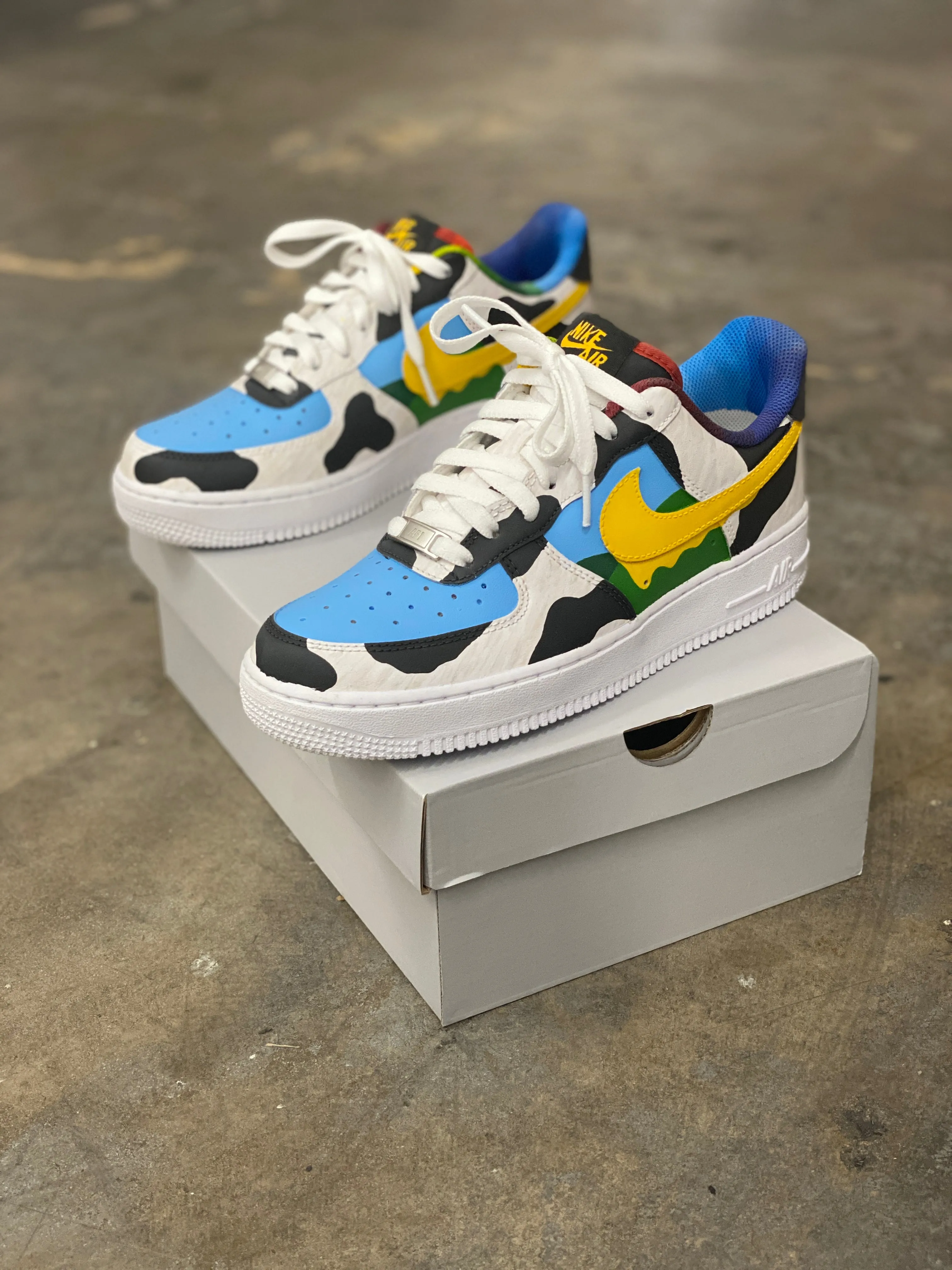 Nike Chunky Dunky Ben and Jerry Custom Hand Painted Air Force 1s Asics Casual Running Shoes
