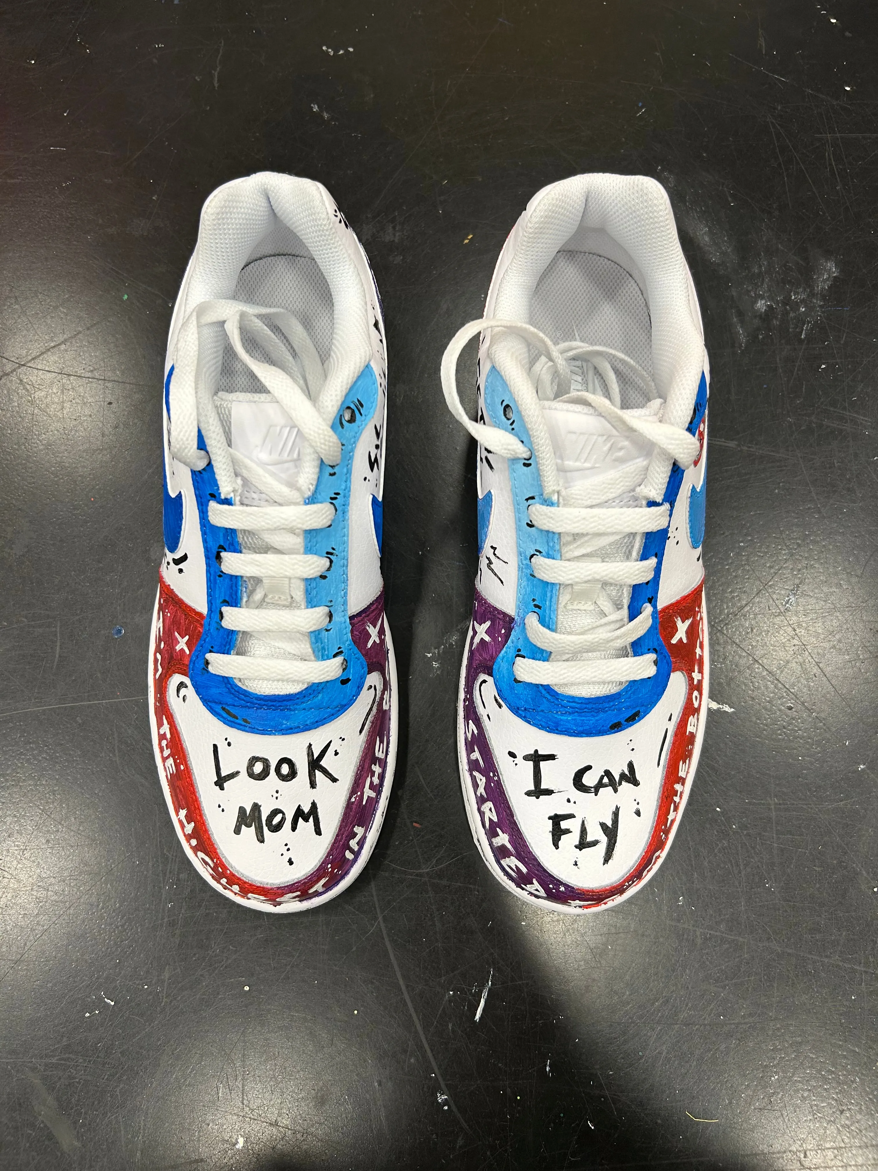 Nike Ebernon Custom Graffiti Asics Gel Mission Walking Shoes