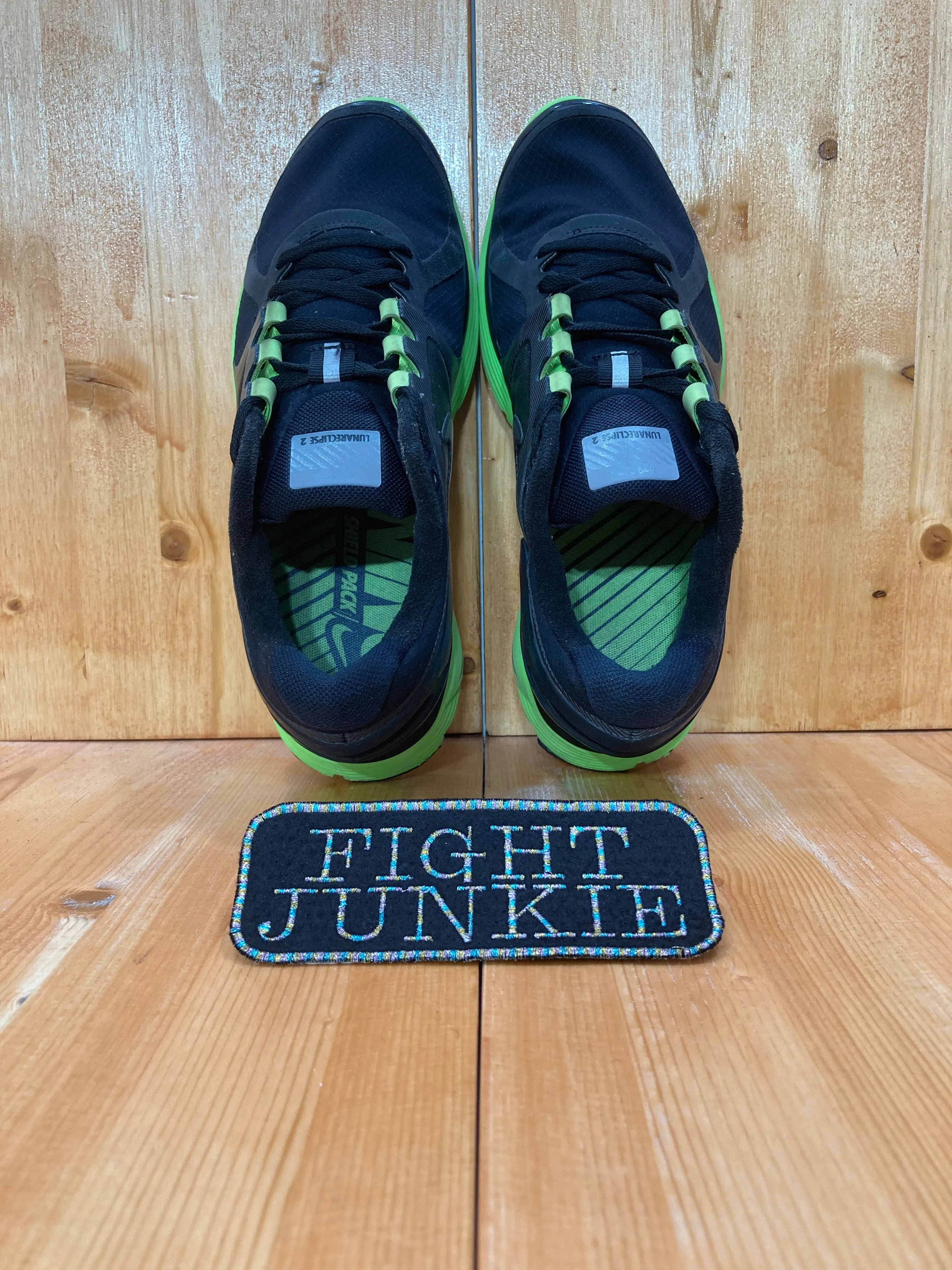 NIKE LUNARECLIPSE  2 SHIELD Mens Size 8 Running Training Shoes Sneakers Black & Green 537918-003 Asics Lyte Shoes