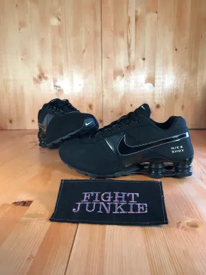 NIKE SHOX DELIVER Youth Size 5.5Y Suede Black On Black Shoes Sneakers Vegan Asics Running Shoes
