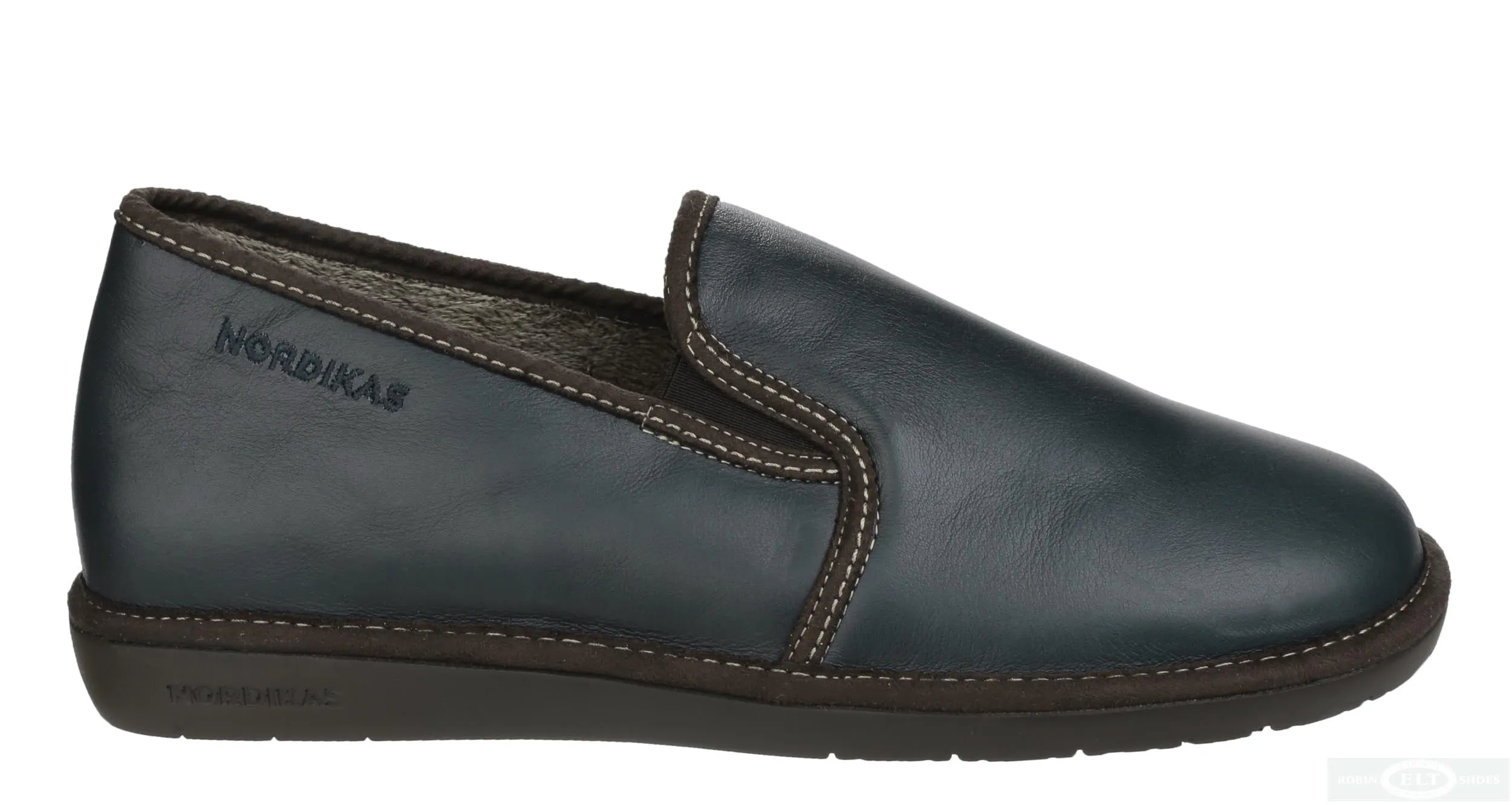 Nordikas Norris 663 Mens Full Leather Slipper Robes And Slippers