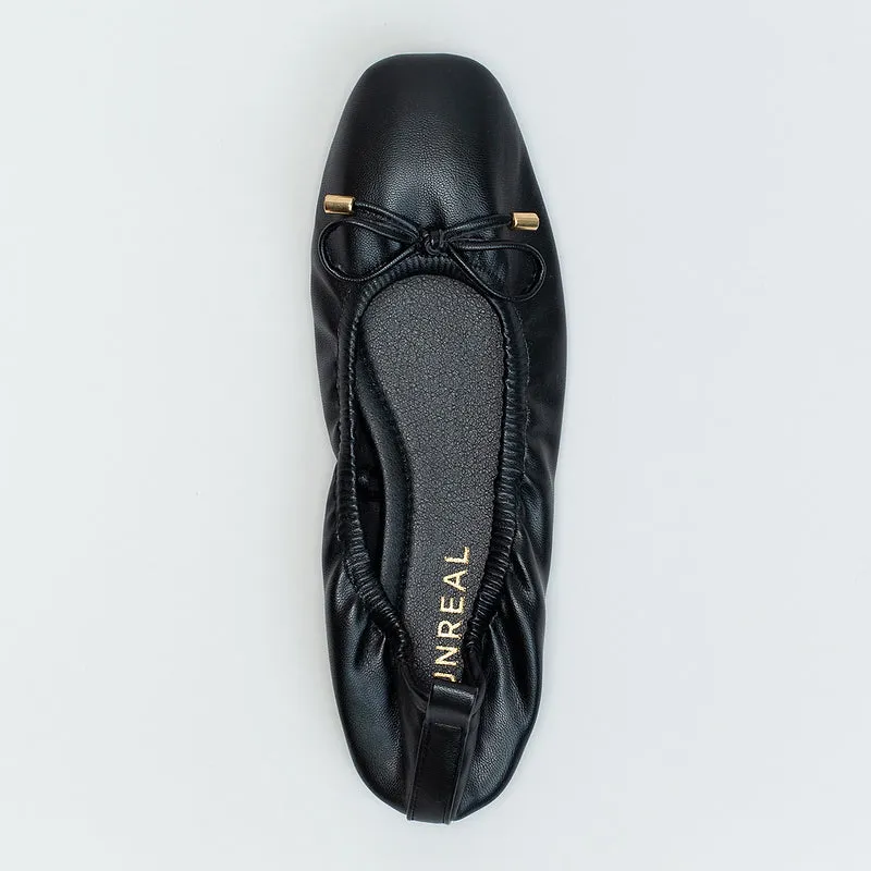 Warm Flat Shoes Elasticated Pump with Bow _ 161047