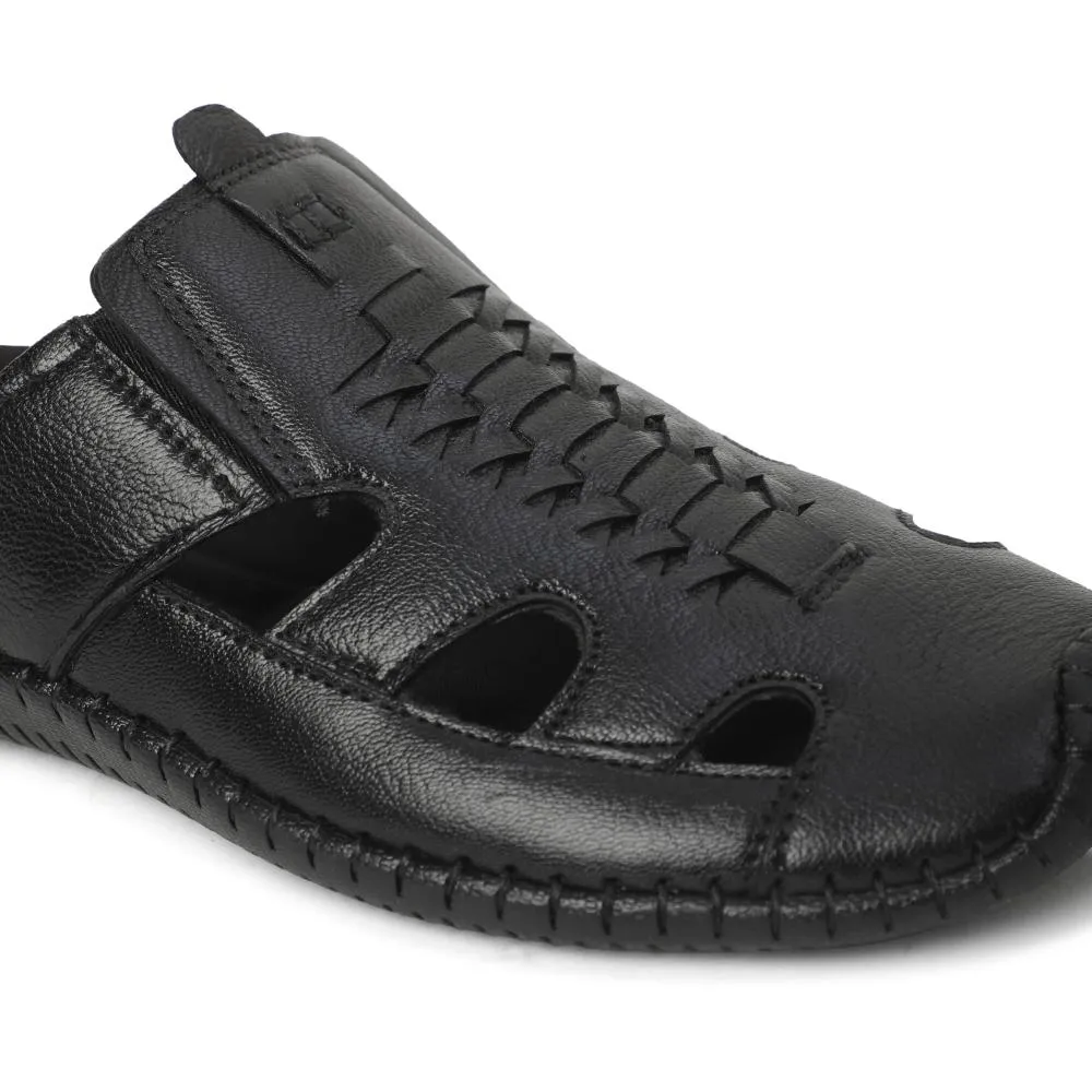 Healers By Liberty OSL-57 Casual Sandal For Mens (Black) Huarache Sandals With Arch Support