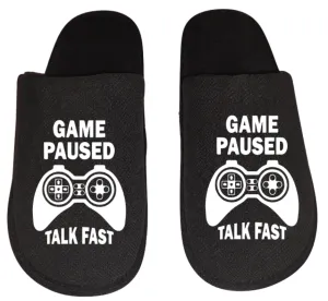 game paused talk fast video game Gamer Gaming Men's Slippers / House Shoes slides dad husband father son gift Slippers And Boots
