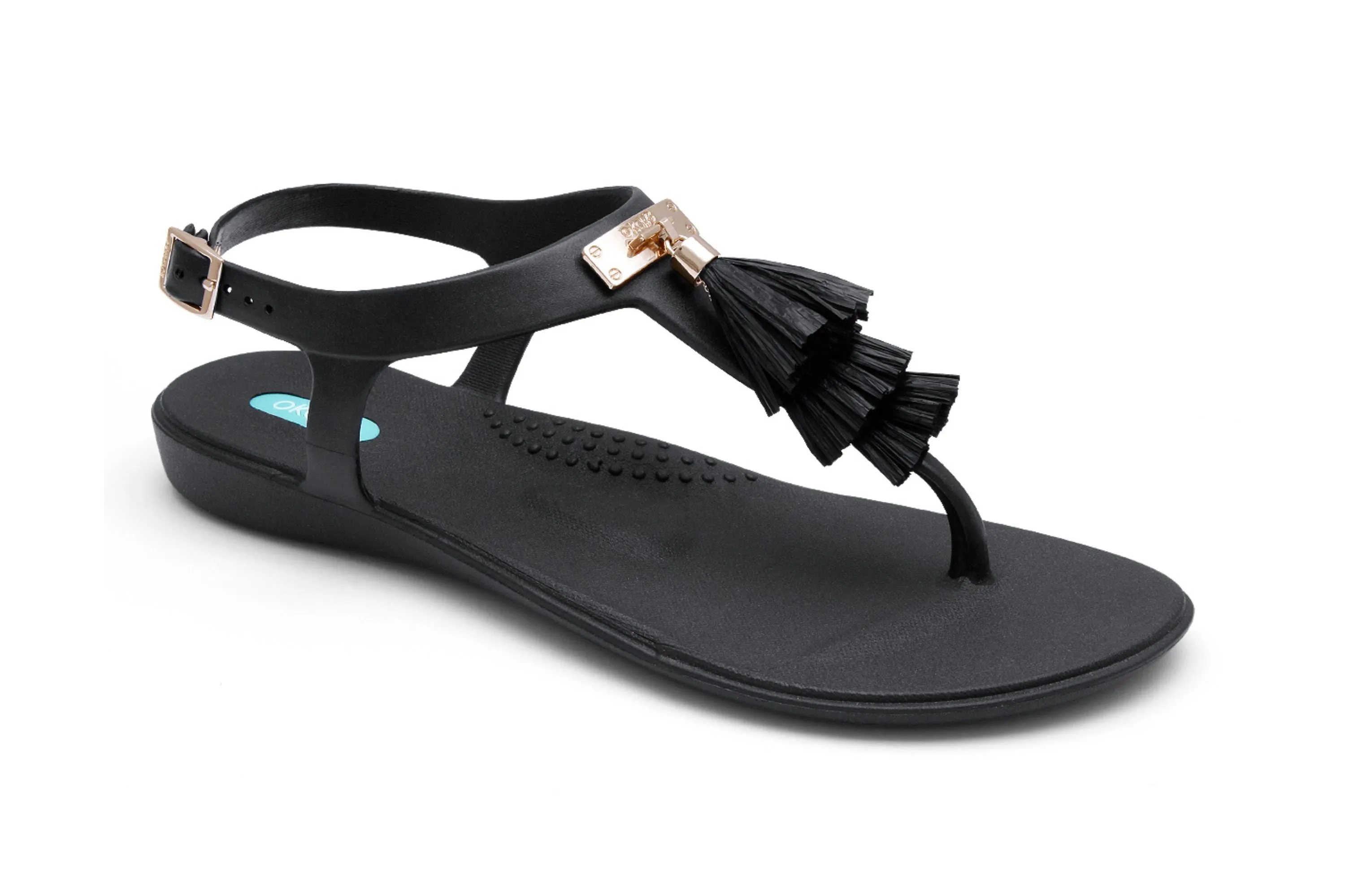 Oka-B Fiesta Women's Slide Sandal with a fun and flirty tassel Five Finger Shoes Waterproof