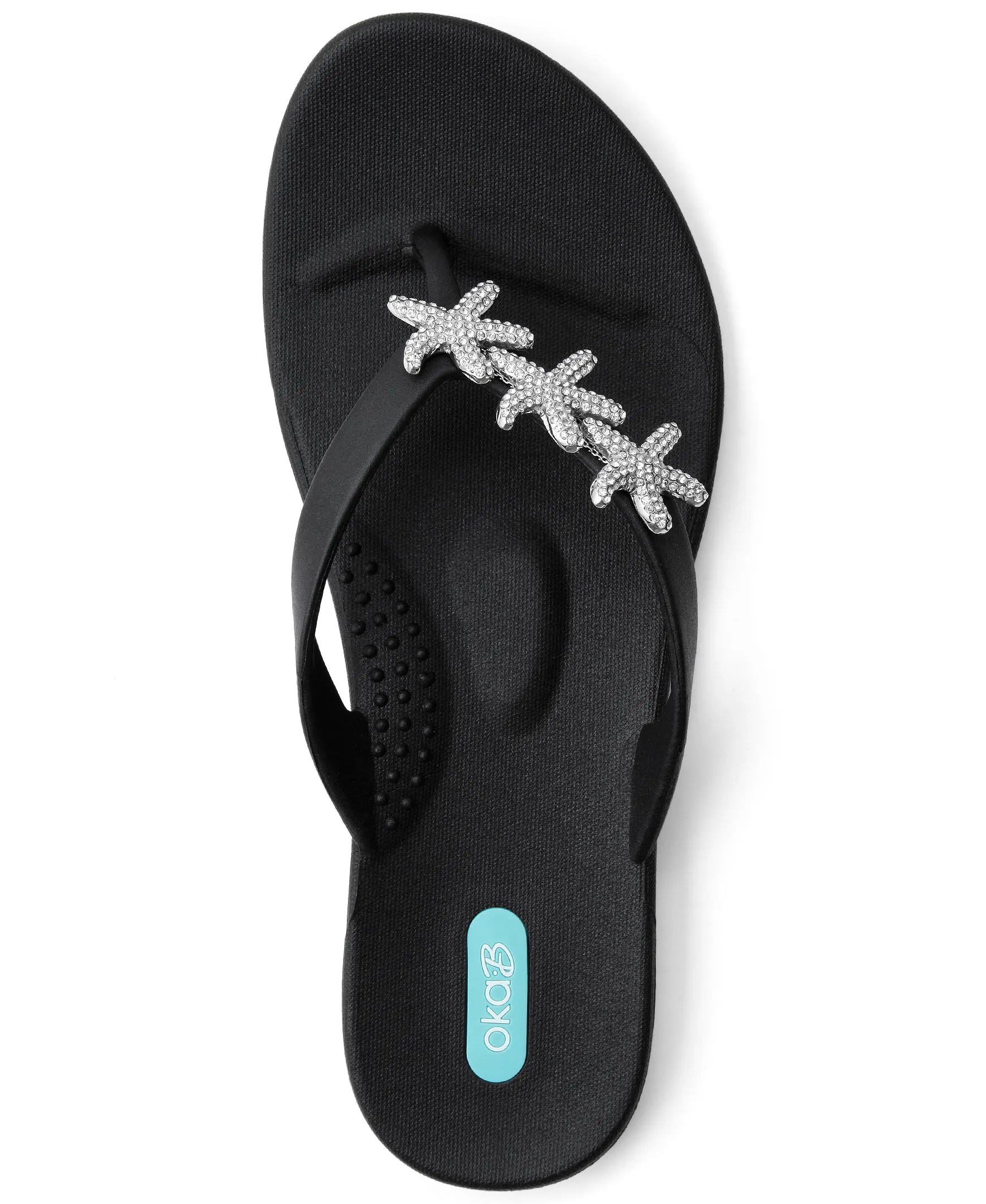 Oka-B Ryann Women's Flip Flop with Glimmering Strand of Starfish Spray On Waterproofing For Shoes