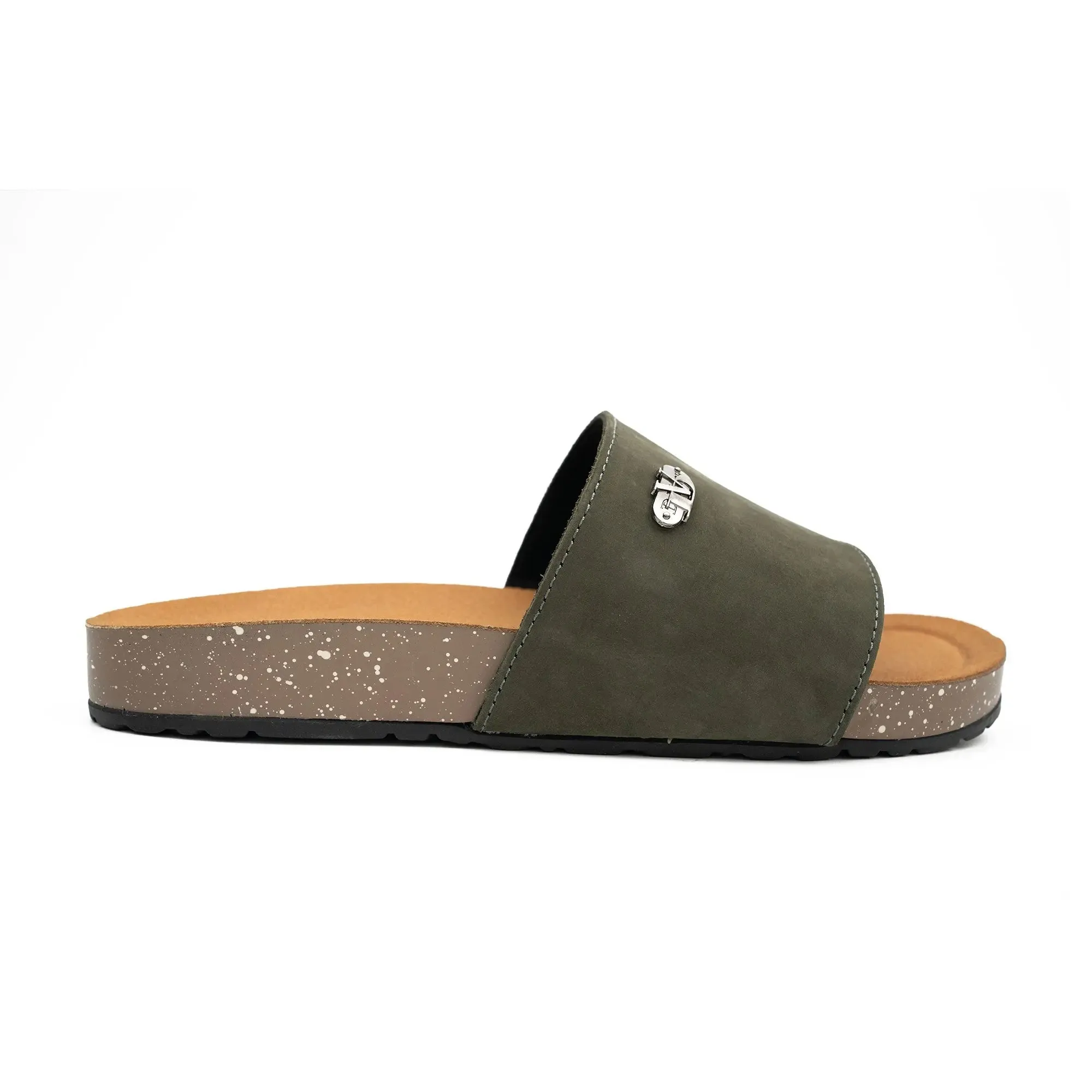 Free People Sandals Olive Green Single - Strap Slides