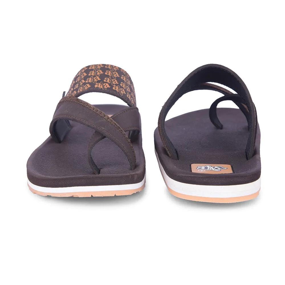 A-HA Casual Dark Brown Flip Flop For Men ANCO-02 By Liberty Sparkle Sandals