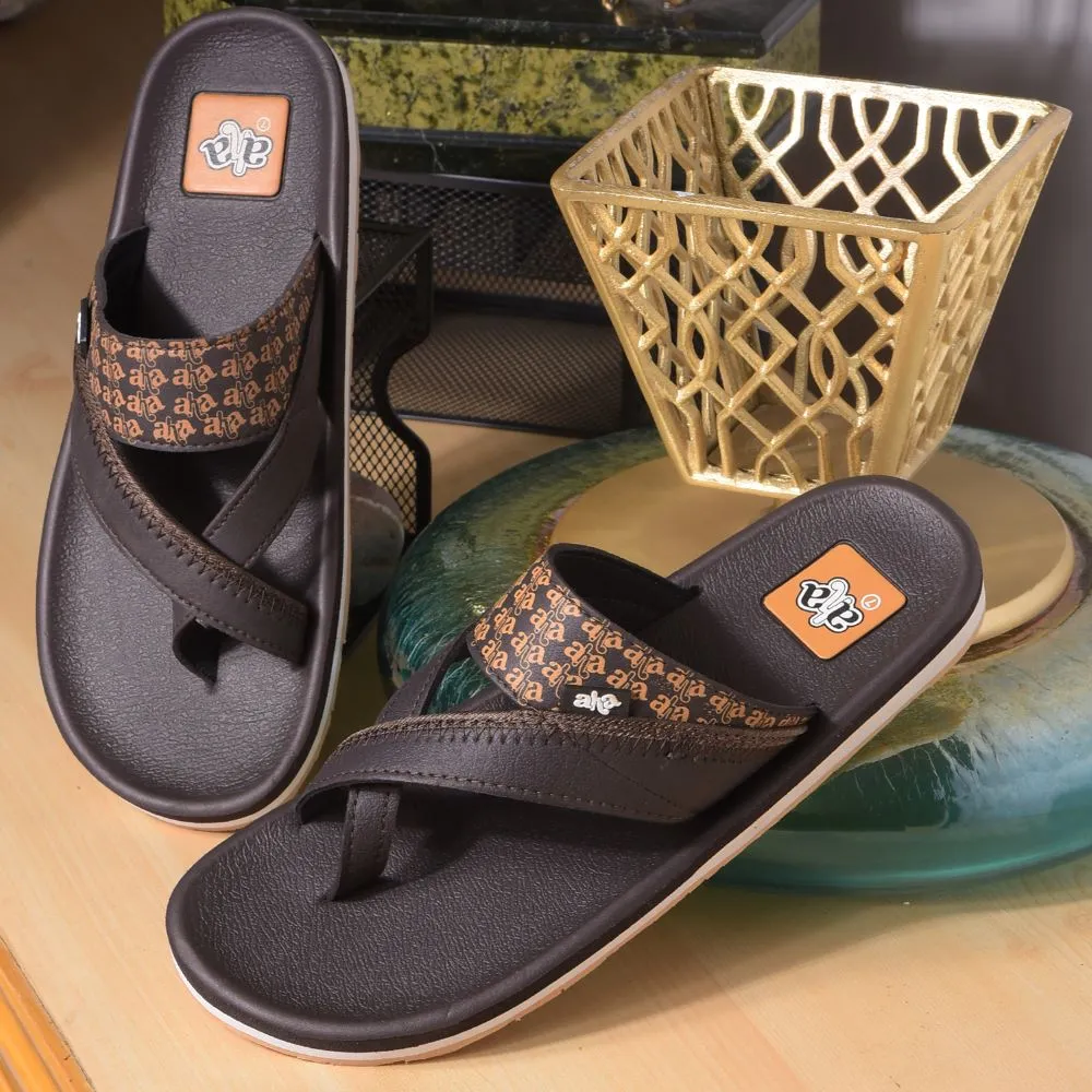 Gladiator High Heel Sandals A-HA Casual Dark Brown Flip Flop For Men ANCO-02 By Liberty
