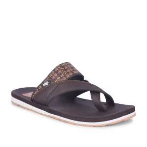 A-HA Casual Dark Brown Flip Flop For Men ANCO-02 By Liberty Vionic Sandals On Sale