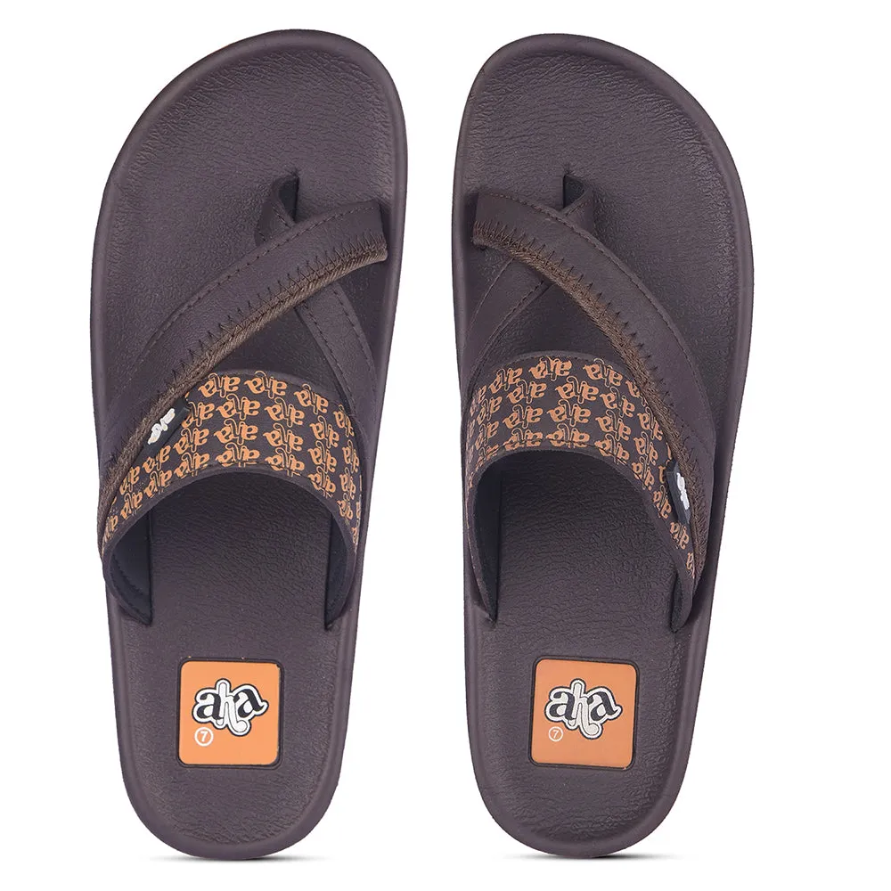 A-HA Casual Dark Brown Flip Flop For Men ANCO-02 By Liberty Sandals Shop