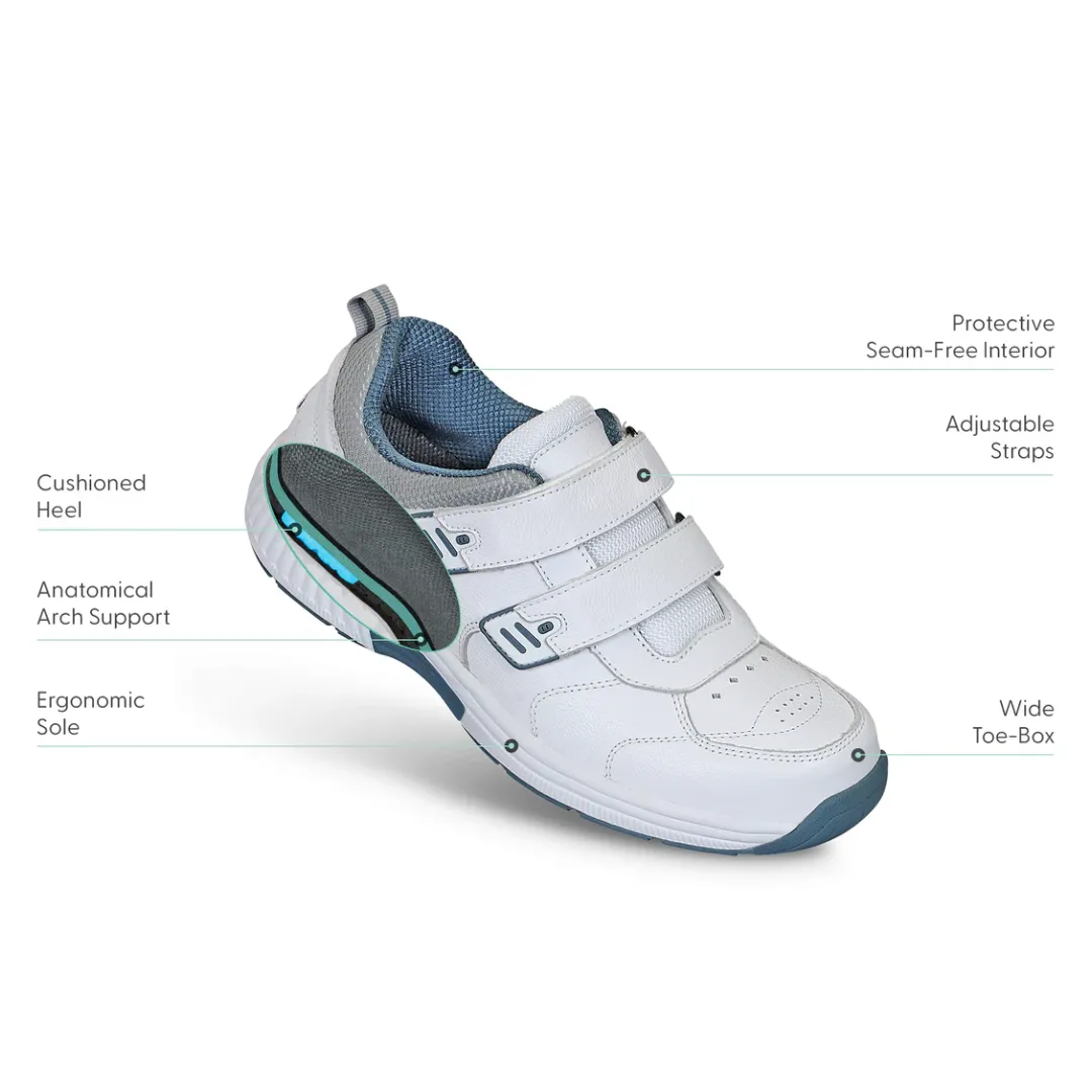 Walking Casual Slip On Shoes Orthofeet - Men - Alamo - White