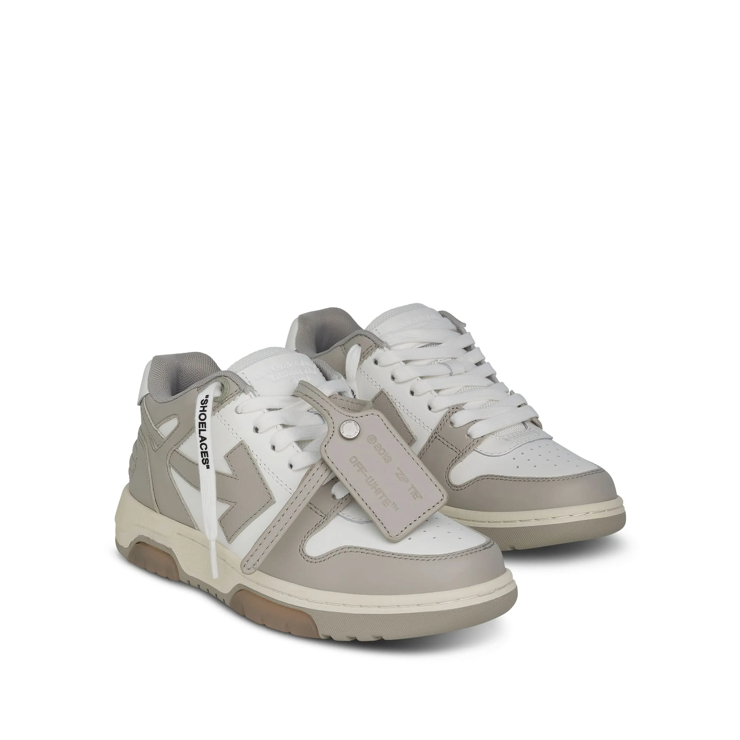 Out Of Office Calf Leather Sneakers in White/Dark Beige Puma Sneakers Shoes