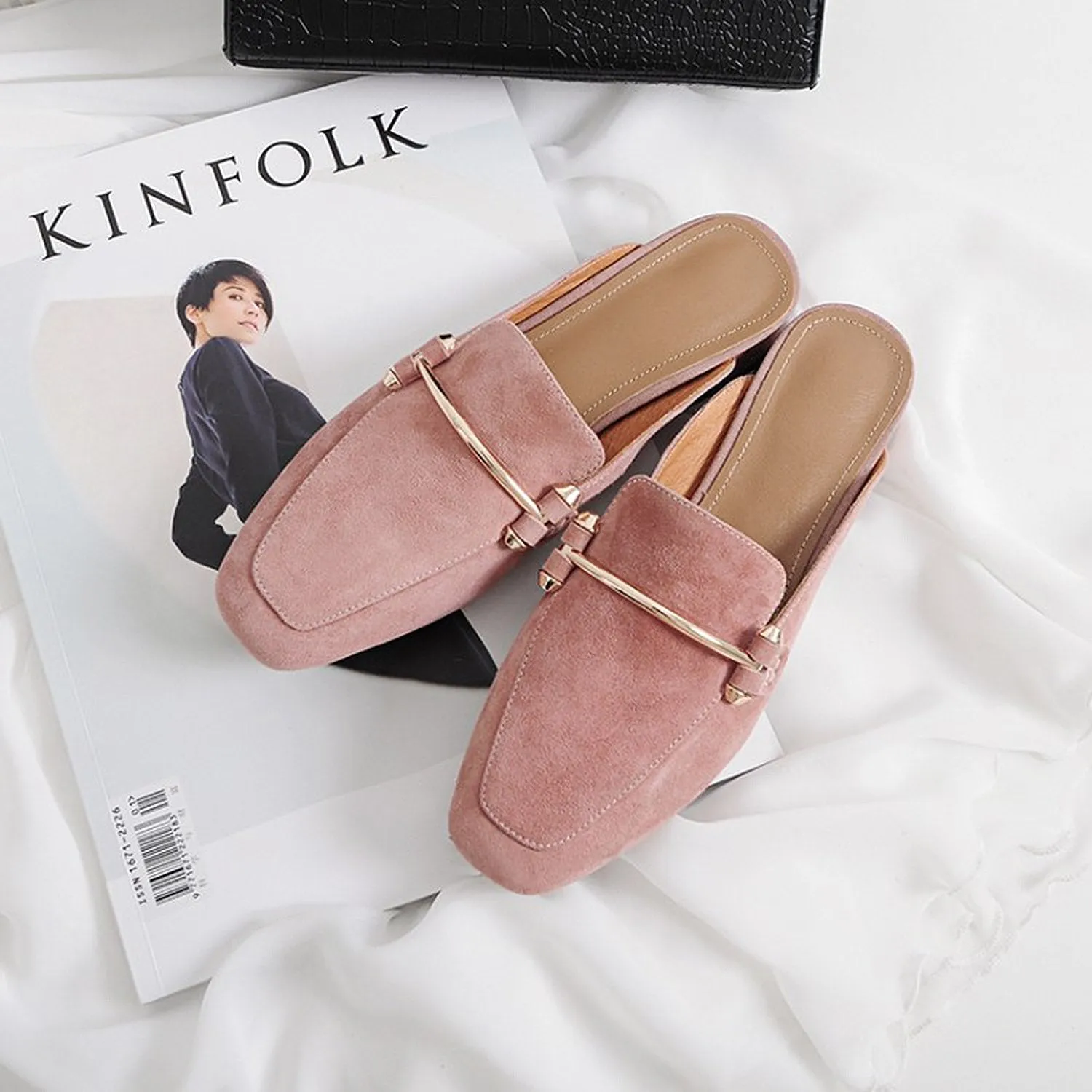 Cheap Business Casual Shoes Women Casual Low Heel Mules Shoes