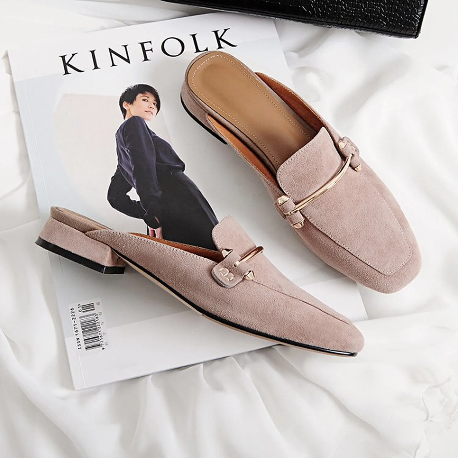 Women Casual Low Heel Mules Shoes Brewster Casual Shoes