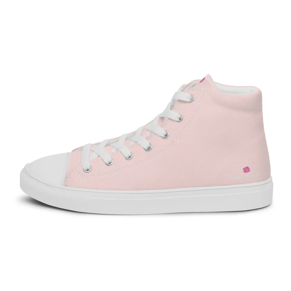 Boots For Midi Dresses Pale Pink Men's Sneakers, Solid Color Modern Minimalist Canvas Fashion Tennis Shoes For Men