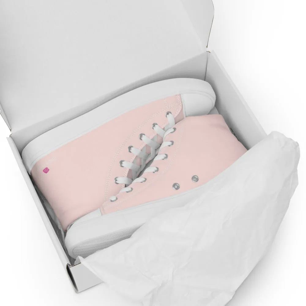 Sand Boots Pale Pink Men's Sneakers, Solid Color Modern Minimalist Canvas Fashion Tennis Shoes For Men