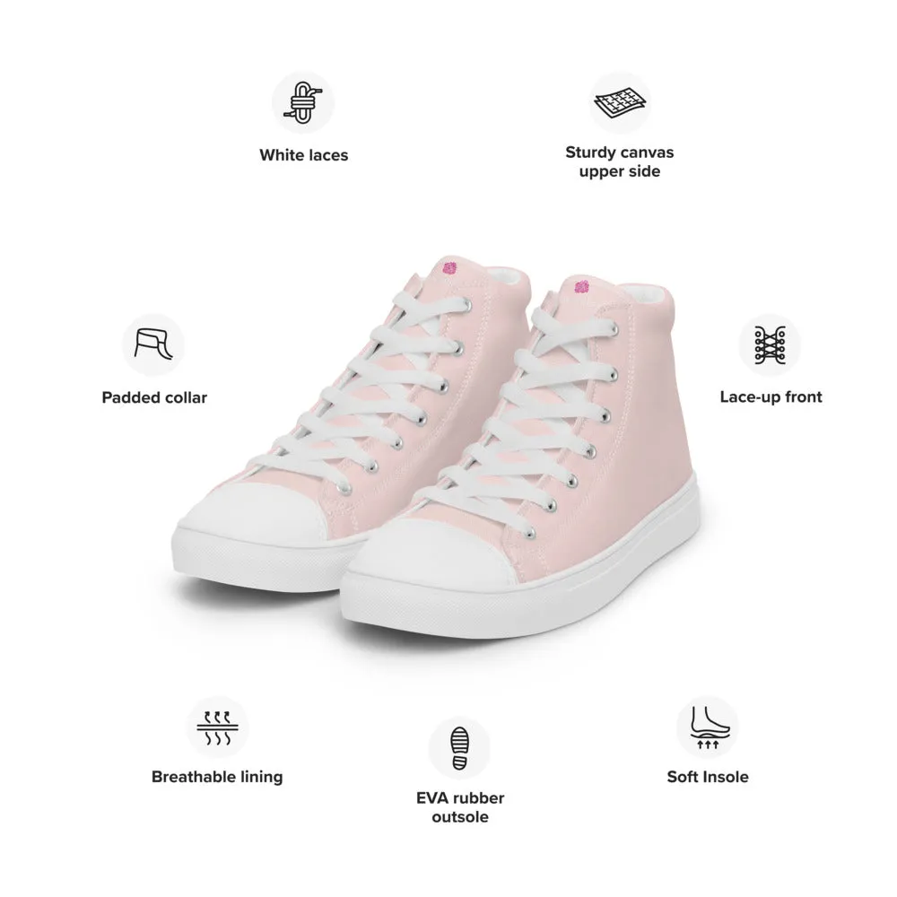 Sundance Boots Pale Pink Men's Sneakers, Solid Color Modern Minimalist Canvas Fashion Tennis Shoes For Men