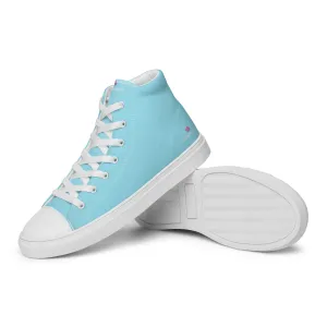 Pastel Blue Men's High Tops, Solid Color Mens high top canvas shoes Cabela Boots