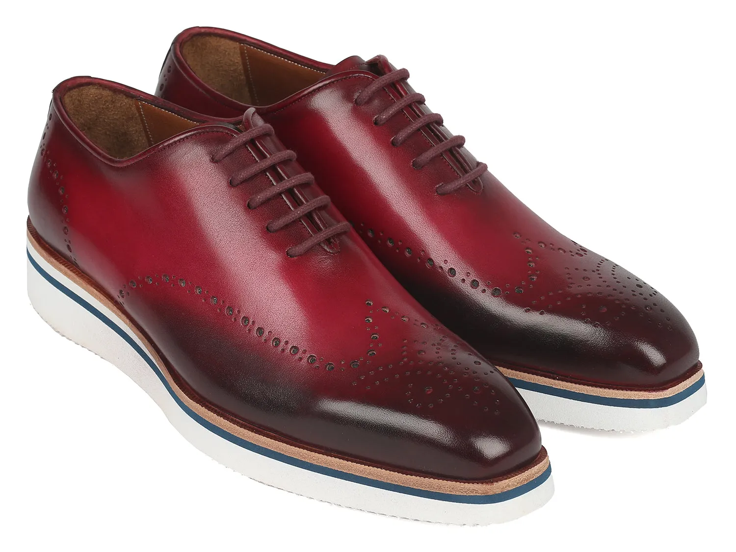 Paul Parkman Men's Smart Casual Wingtip Oxfords Bordeaux (ID#188-BRD) Business Casual Attire Shoes